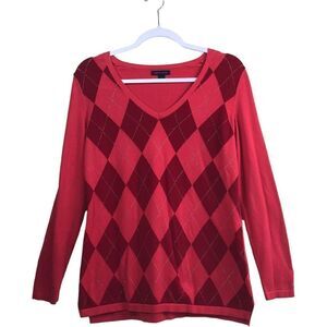 Tommy Hilfiger Red & Gold Argyle Sweater